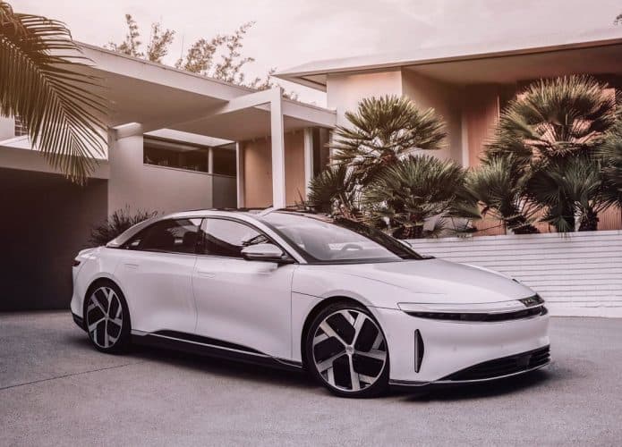 Lucid Air, um dos carros que irão à Arábia Saudita