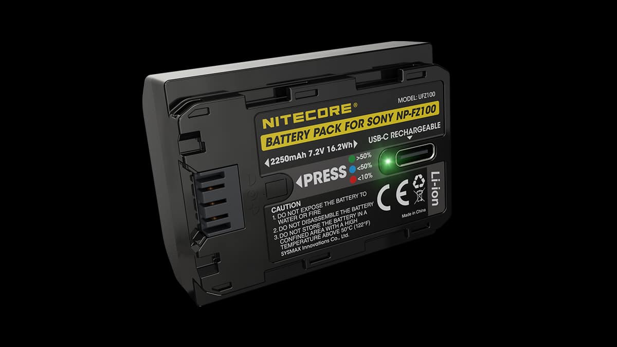 Bateria para câmeras Sony da Nitecore pode ser carregada com cabo USB-C