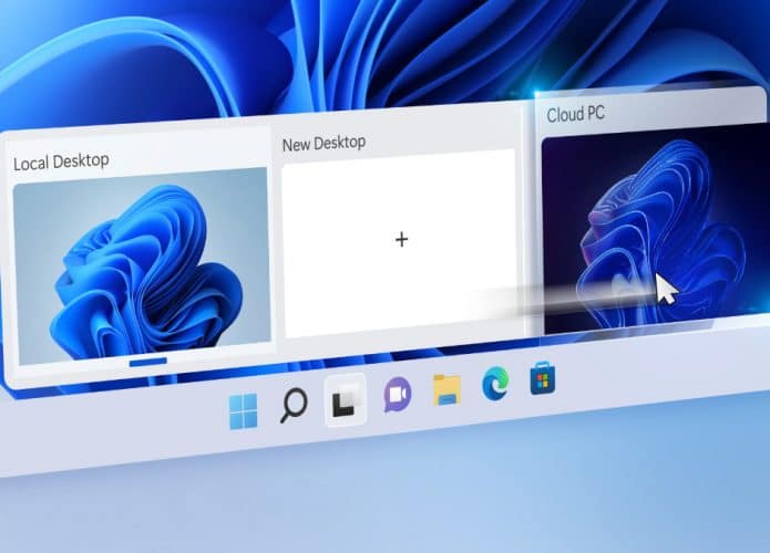 Com o Windows 365 Switch, é possível trocar do Windows 11 no PC para o seu computador na nuvem com o Windows 365
