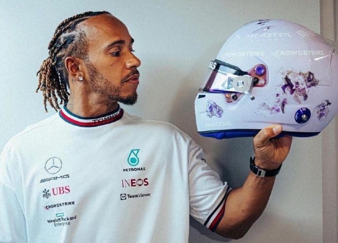 Capacete de Lewis Hamilton para o GP de Mônaco
