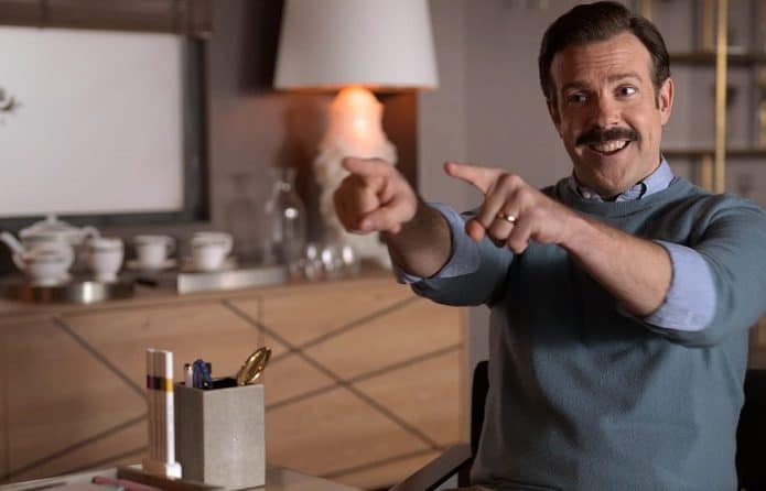 Jason Sudeikis em 'Ted Lasso'. Imagem: Apple/Divulgação