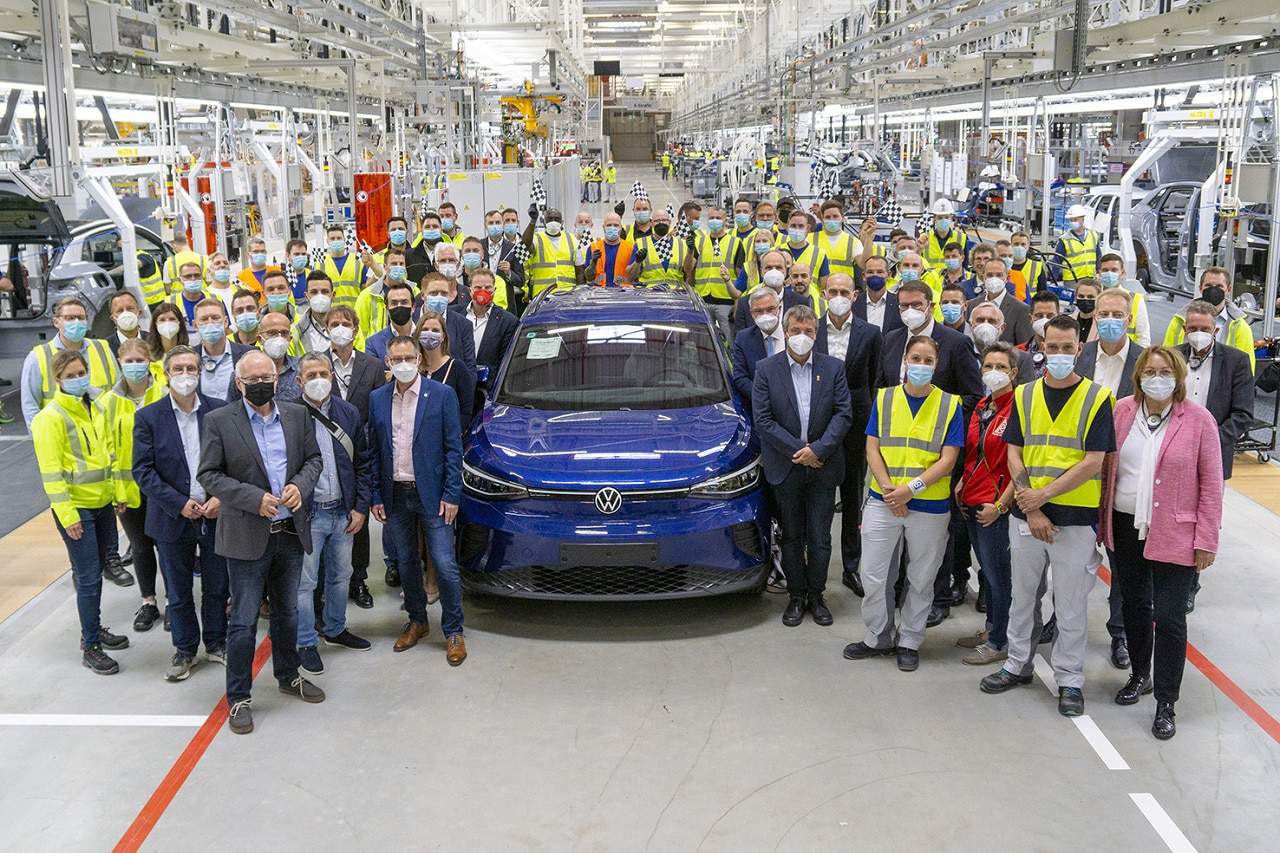 Fábrica de carros elétricos da Volkswagen em Emden, na Alemanha