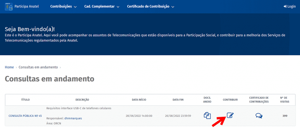 Como contribuir na consulta pública da Anatel