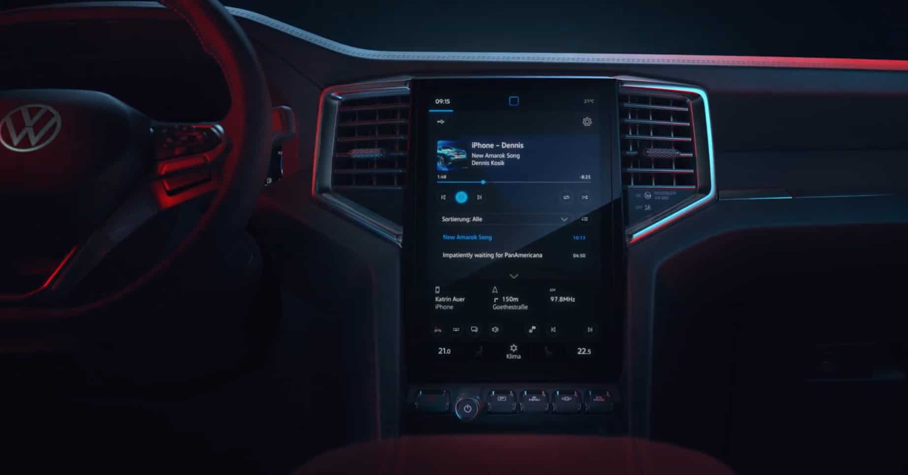 Central multimídia da nova Amarok 2023