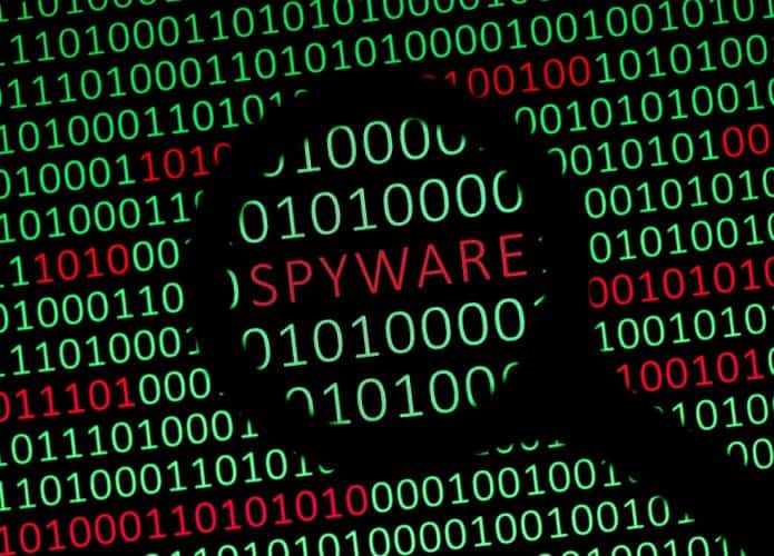 Imagem-conceito de nota sobre spyware