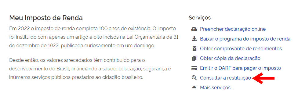 Como consultar se a restituição está no segundo lote.