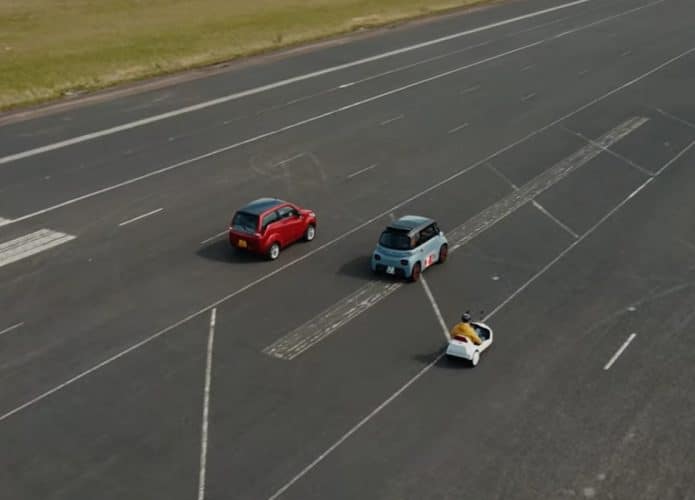 Três veículos elétricos na corrida de arrancada