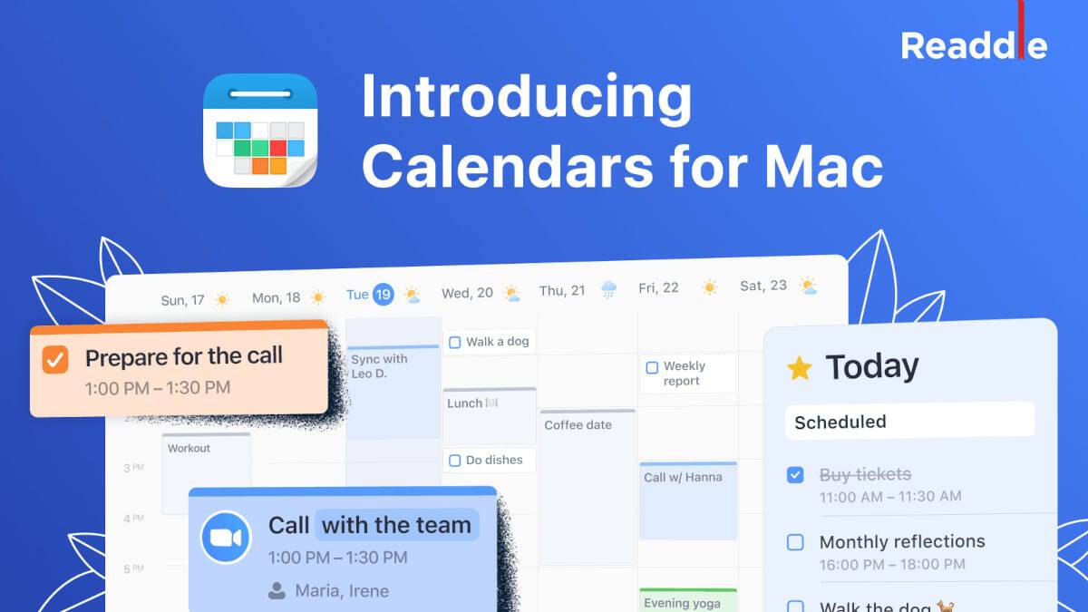 App de calendário para Mac Readdle