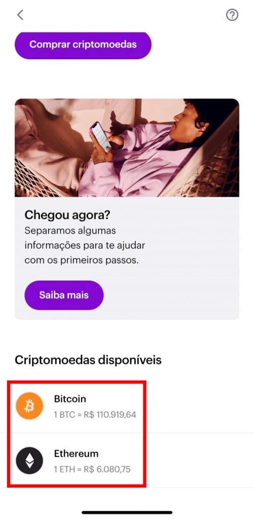 Como comprar criptomoedas no Nubank?