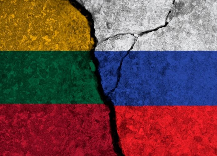 Imagem-conceito relativa a ataques DDoS da Rússia contra a Lituânia