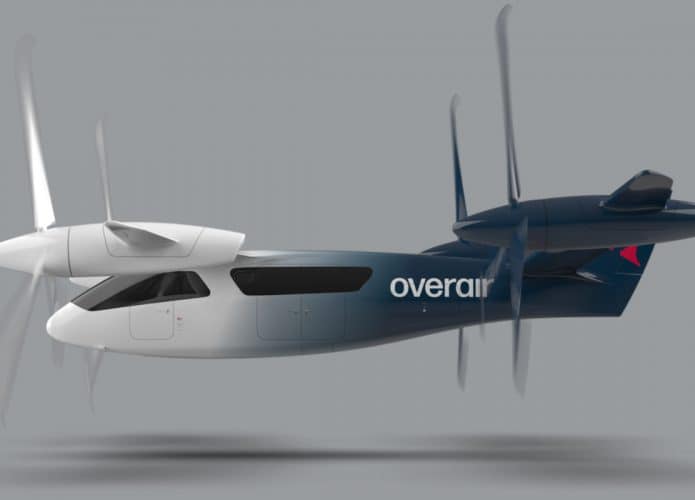 ilustração de eVTOL da Overair, desenvolvedora do Butterfly