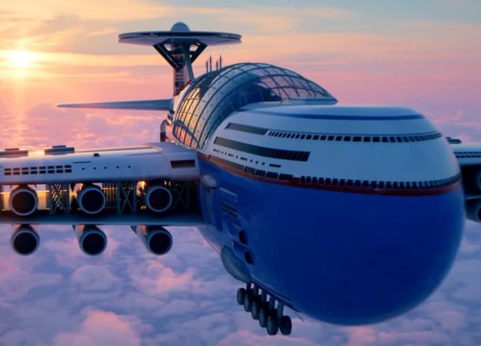 Sky Cruise, conceito de gigantesco hotel voador com base nuclear