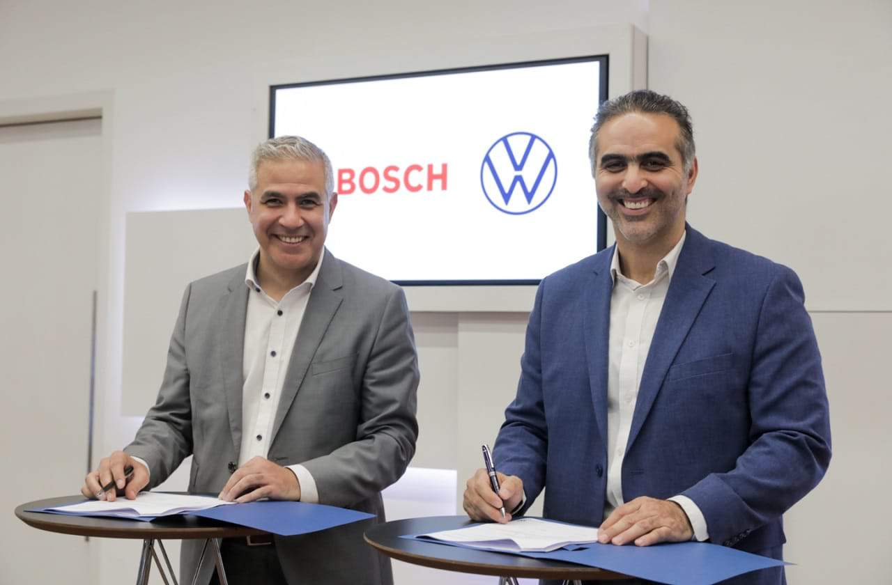Pablo di Si, chairman da Volkswagen na América Latina, e Gastón Díaz Pérez, presidente da Bosch no continente