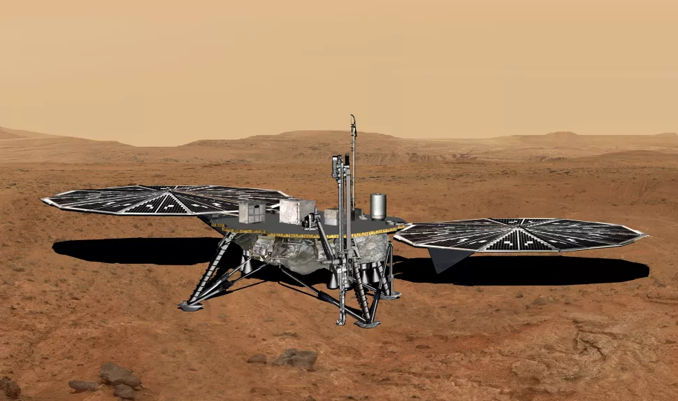 Desenho em 3D de como seria o módulo da missão Mars Life Explorer (MLE), a ser endossada em relatório técnico e analisada pela NASA para, se aprovada, ser lançada na década de 2030