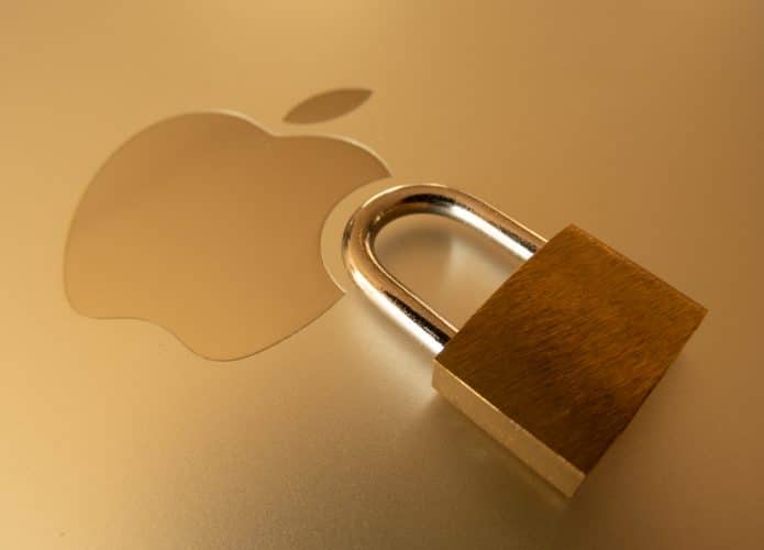 Imagem do símbolo da Apple com um cadeado para nota sobre ‘lockdown mode’