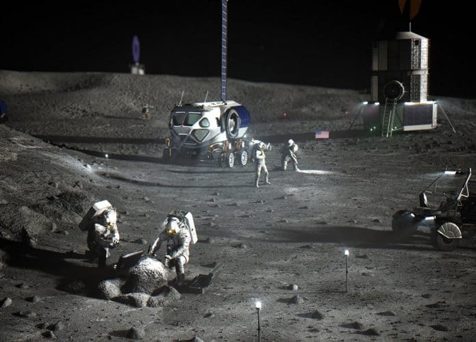Imagem-conceito relativa a nota sobre futura base lunar da NASA
