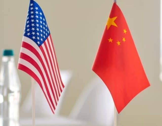 Flags,Of,China,And,United,States,Of,America,And,Papers
