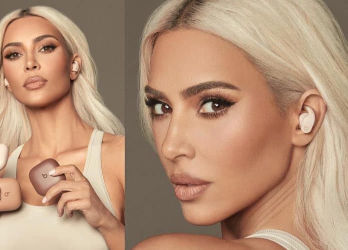 Kim Kardashian e os fones Fit Beats Pro da Apple
