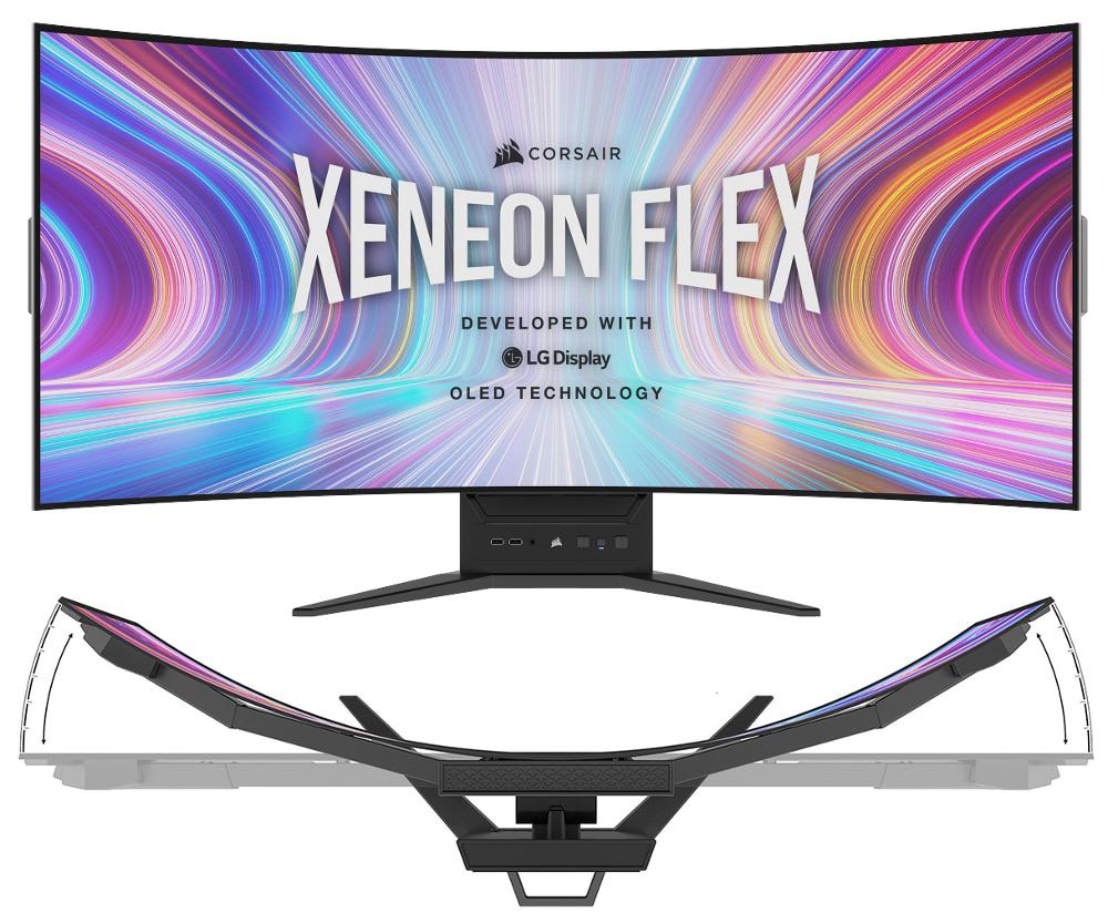 Mecanismo de curvatura do Corsair Xeneon Flex