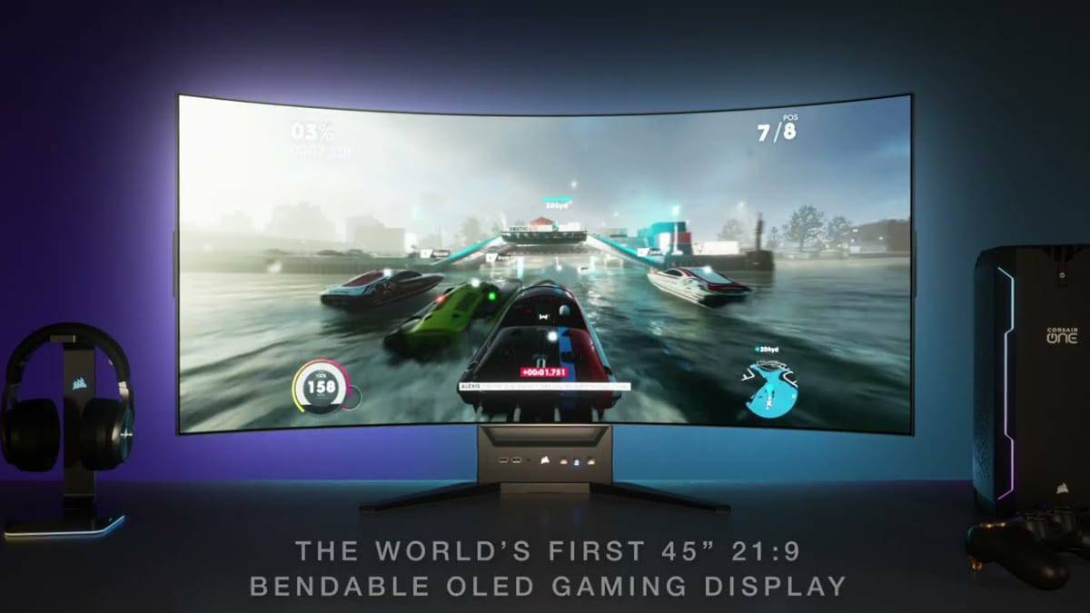 Corsair Xeneon Flex tem tela W-OLED que pode ser usada reta ou curva