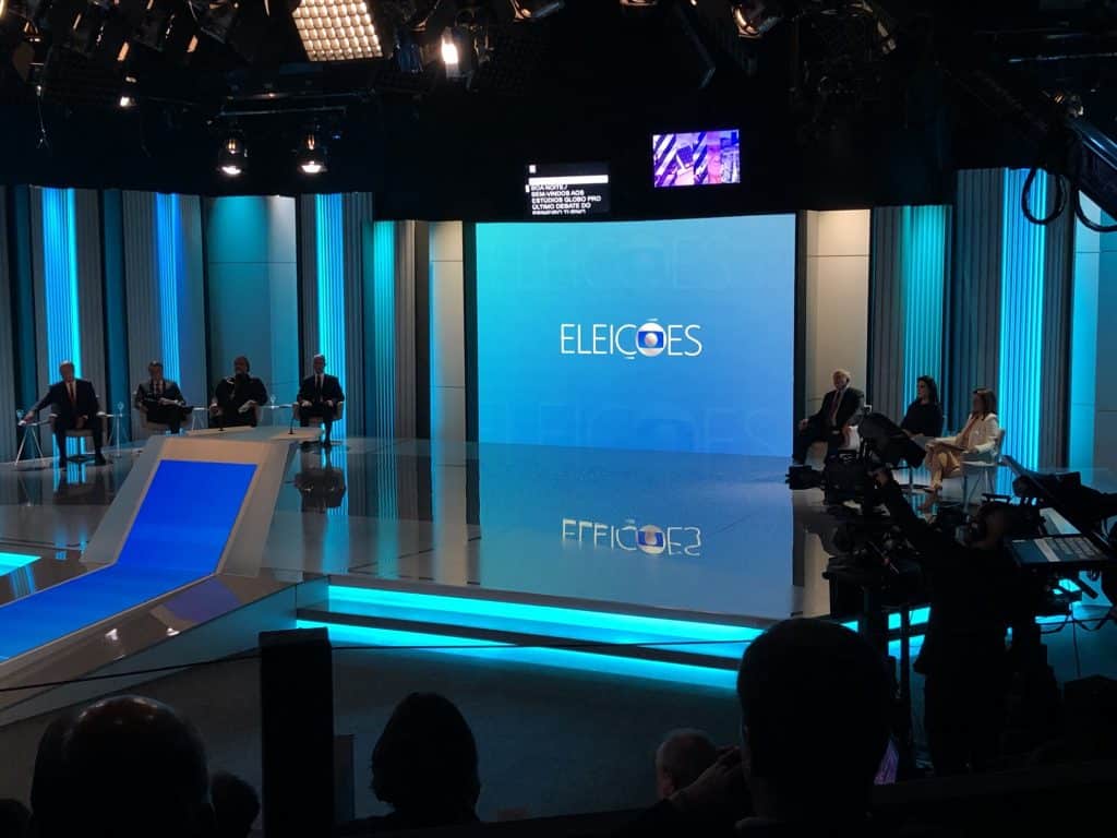 Candidatos a presidência do Brasil no debate da TV Globo
