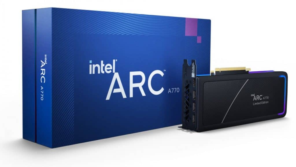 Embalagem da GPU Intel Arc A770