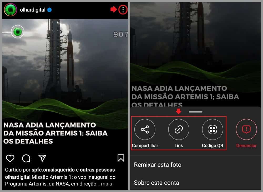 Como compartilhar foto ou vídeo do Instagram em outros apps?