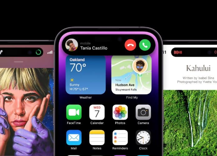 Dynamic Island do iPhone 14 Pro e 14 Pro Max