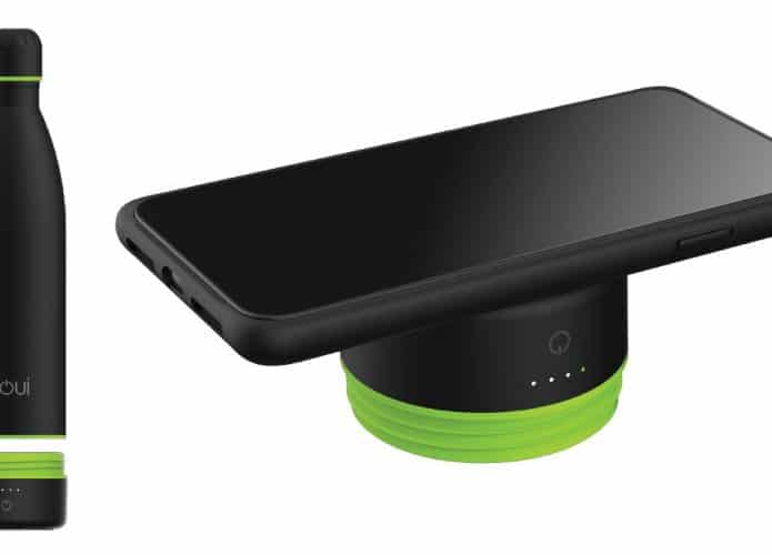 Uma garrafa térmica que vira um carregador sem fio para o seu celular