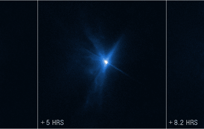DART: Hubble fotografou impacto de nave com asteroide