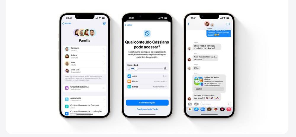 Controle parental foi aprimorado no iOS 16 (Imagem: Divulgação / Apple)