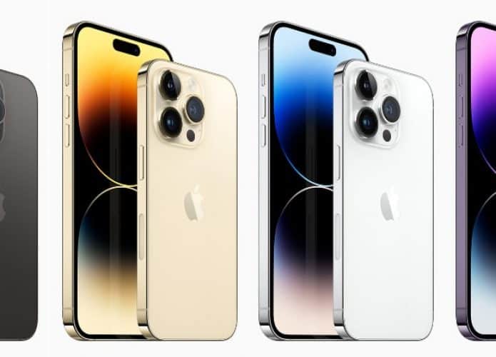 Cores da linha iPhone 14 Pro
