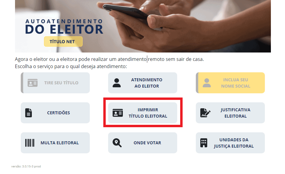 Impressão do título de eleitor online