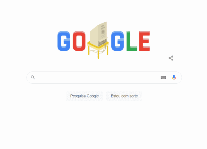 Doodle do Google traz informações sobre as Eleições 2022. Imagem: reprodução/Google