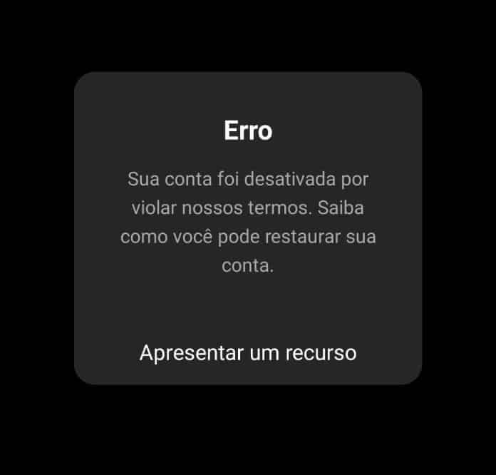 suspensão Instagram