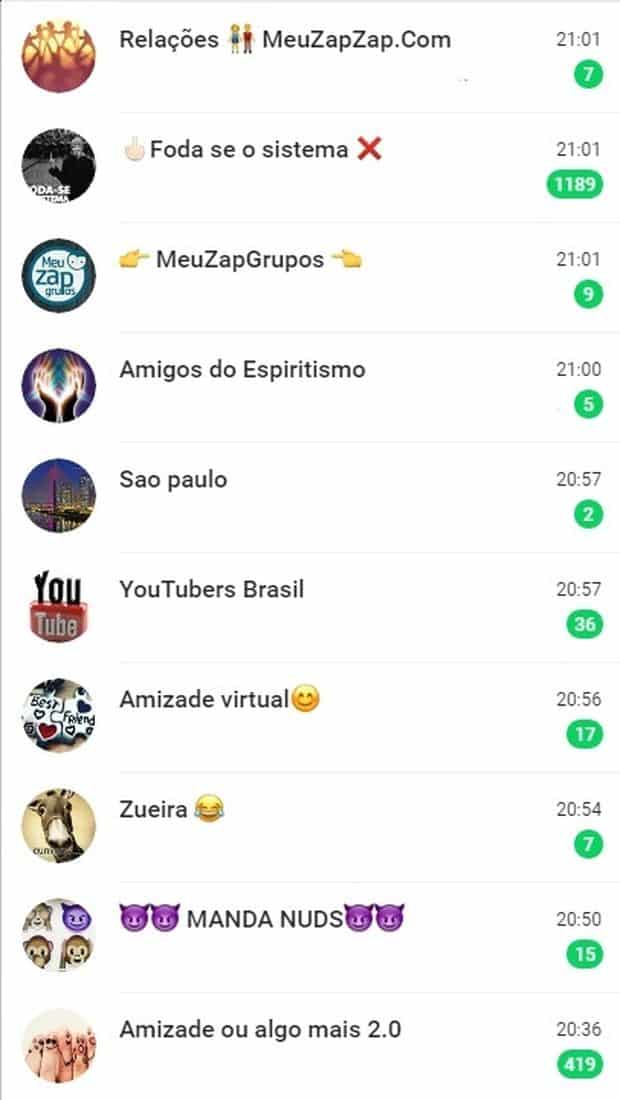 Grupos de bate-papo de WhatsApp