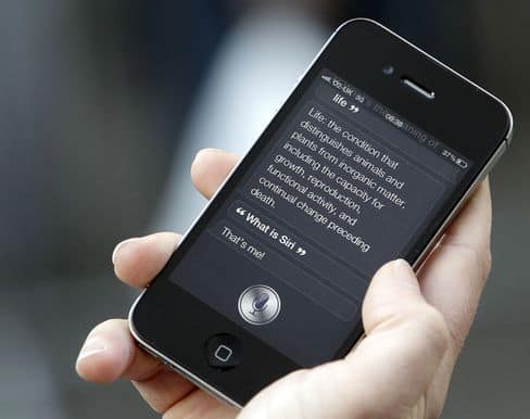 The Siri function on the iPhone 4S.