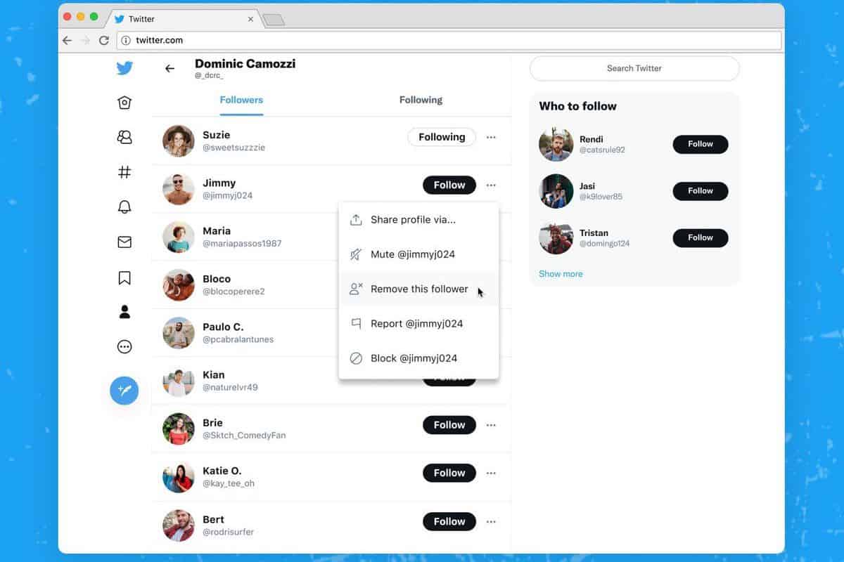 Twitter agora permite remover sem bloquear pela web - Crédito: Twitter