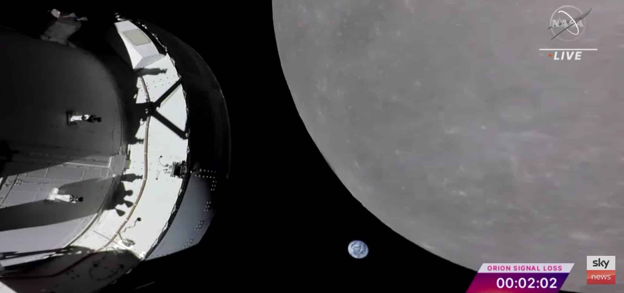 Artemis 1 faz sobrevoo mais próximo da Lua e captura imagens impressionantes da Terra