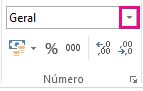 Caixa Formatar Número no separador Base