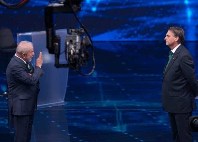 Bolsonaro e Lula em um debate