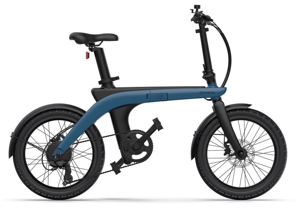 Bicicleta dobrável elétrica Wowcat C1 na cor azul