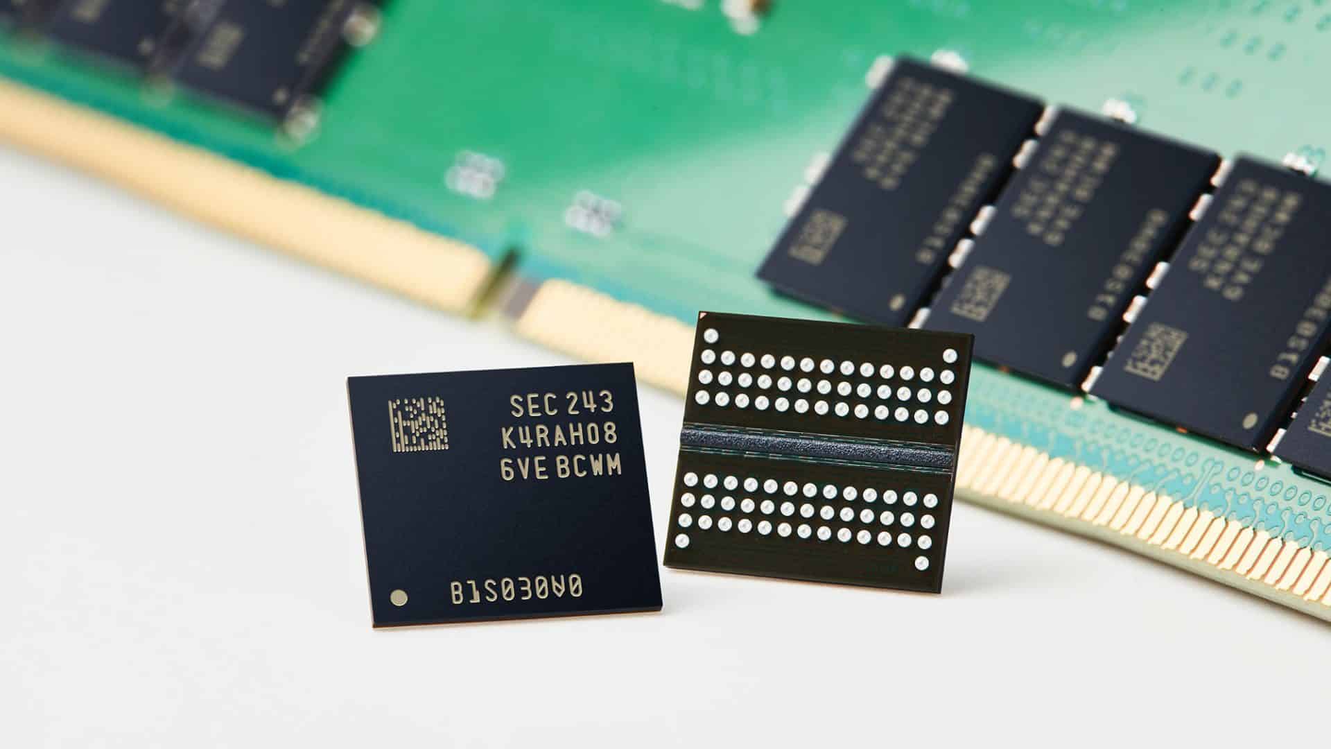 Memória DRAM DDR5 de 12 nm (Imagem: divulgação/Samsung)