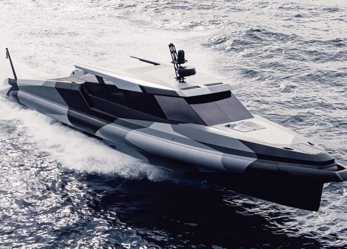 O 52R Hybrid é uma embarcação híbrida com inspiração militar