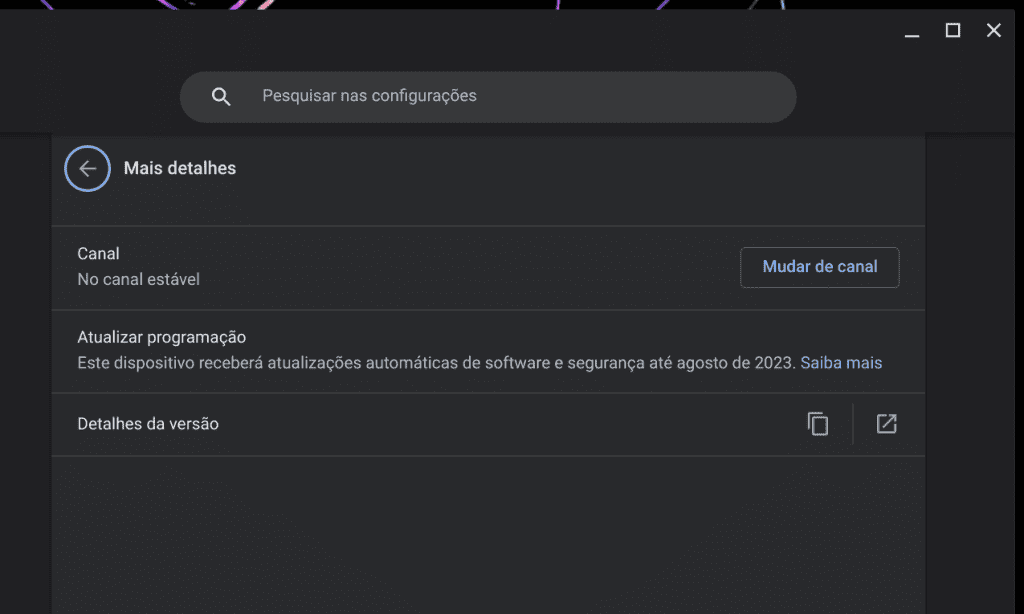 Alerta de tempo de atualização do Chrome OS em um Chromebook (Imagem: reprodução)