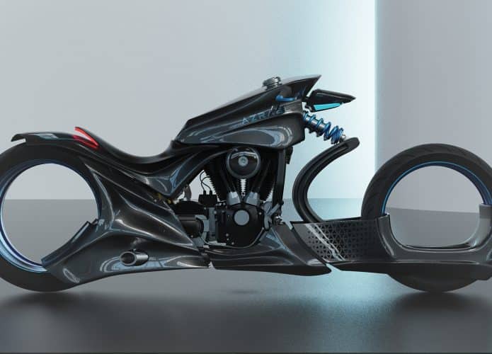 Moto futurista conceitual parece feita por IA, mas é criação de um designer