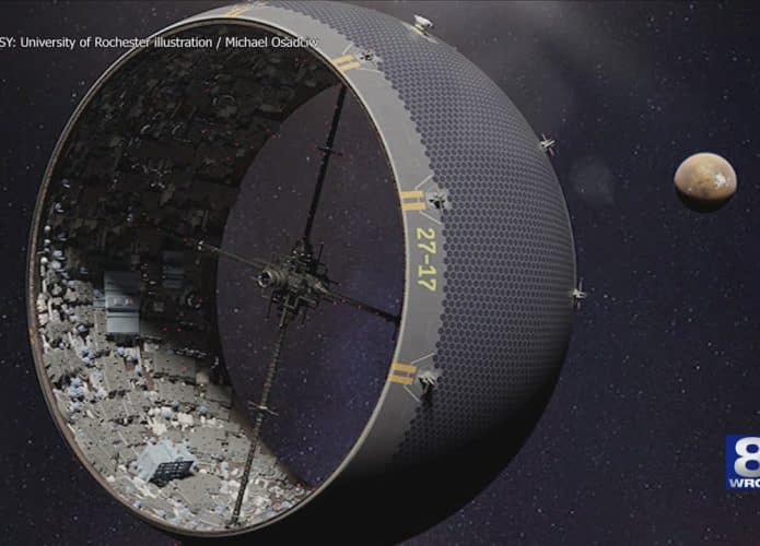 cidade em asteroide