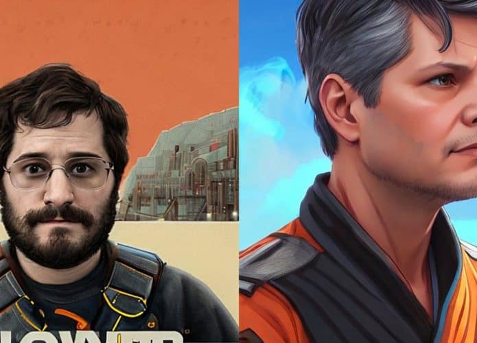 Nick e André Fogaça recriados com IA pelo Lensa e pelo Stable Diffusion