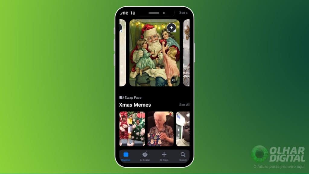Reface é um app que permite criar mensagens personalizadas de Natal