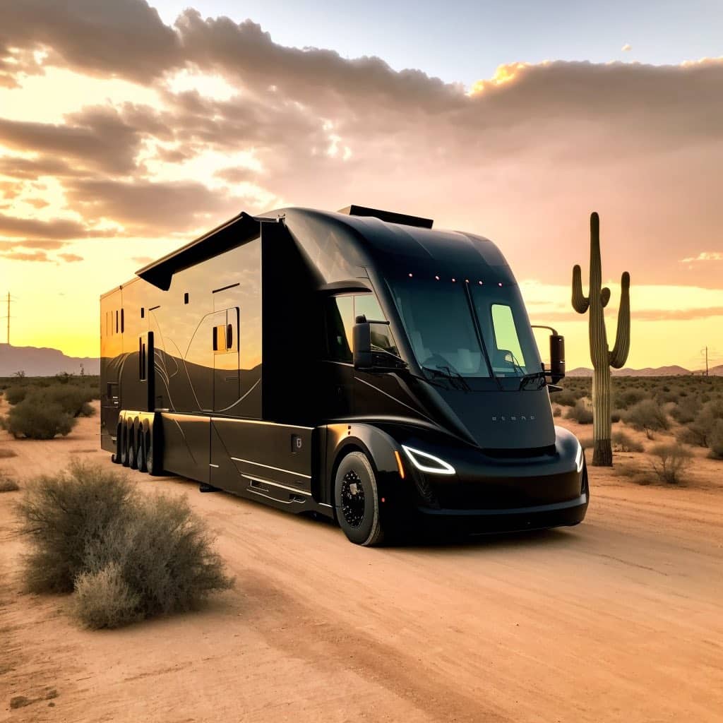 Trailer criado pela Jowa baseado no caminhão elétrico da Tesla